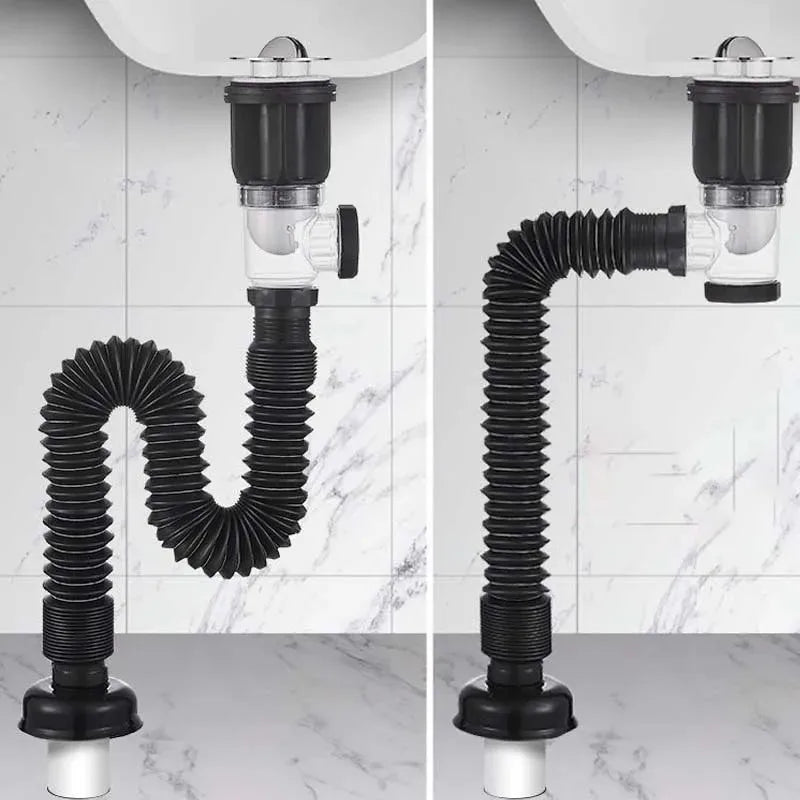 1-3 PCS Flip Top Anti-Odor Drain Pipe Set Sink Drain Retractable Deodorizing Filter Flexible Downspout Bathroom Anti Clogging