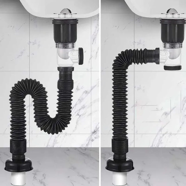 1-3 PCS Flip Top Anti-Odor Drain Pipe Set Sink Drain Retractable Deodorizing Filter Flexible Downspout Bathroom Anti Clogging Main Image