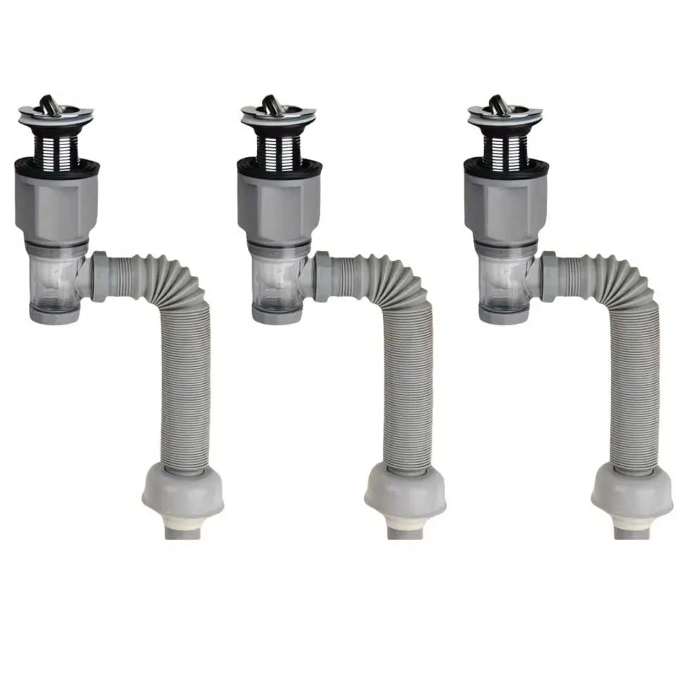 1-3 PCS Flip Top Anti-Odor Drain Pipe Set Sink Drain Retractable Deodorizing Filter Flexible Downspout Bathroom Anti Clogging