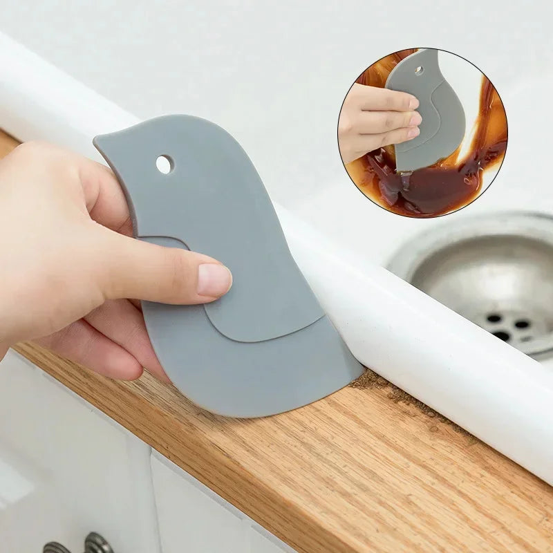 1/3/5pcs kitchen multifunctional soft scraper, dirt and grease cleaning tool, silicone scraper for cleaning pots and oil stains