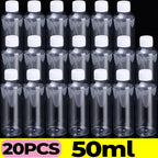 1/20PCS Refillable Bottle Empty Plastic Transparent Bottle with Screw Cap Portable Squeeze Sample Container 10/20/30/50/80/100ml