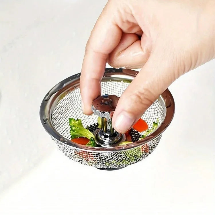 Universal Stainless Steel Sink Kitchen Strainer  Anti-Clogging Mesh Filter for Bathroom  Sinks Manual No Electricity Required
