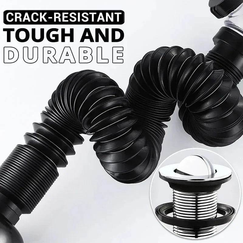 1-3 PCS Flip Top Anti-Odor Drain Pipe Set Sink Drain Retractable Deodorizing Filter Flexible Downspout Bathroom Anti Clogging