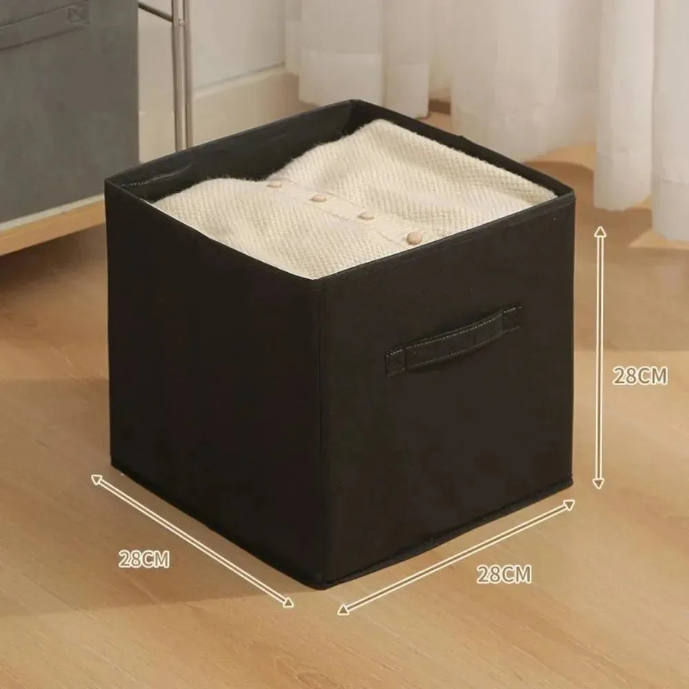 1PC Cube Storage Box Non Woven Foldable Home Supplies Wardrobe Space Saving for Toy Clothes Office Storage Organizer