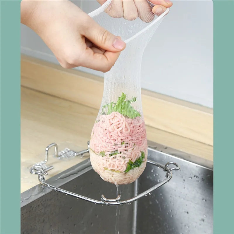 Hanging Net Filter Bag Multi-Purpose Triangle Drainage Rack Drain Basket Kitchen Sink Filter Leftovers Soup Food Drainer