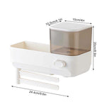 Wall Mounted Hand Soap Dispenser with Storage Case for Sponges Brushes Scrubber Holder Hand Dish Liquid Dispenser Towel Hanger