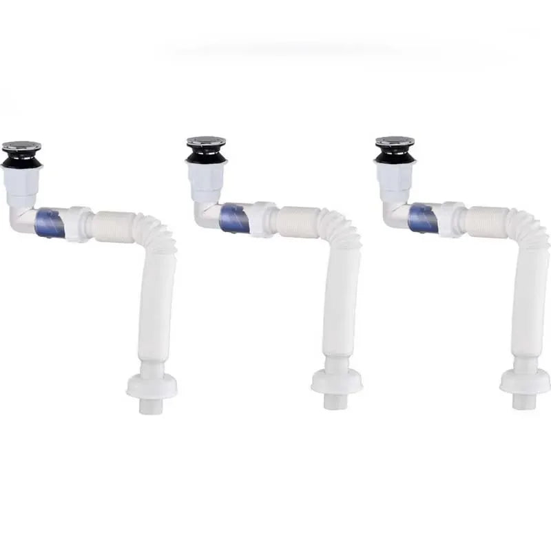 1-3 PCS Flip Top Anti-Odor Drain Pipe Set Sink Drain Retractable Deodorizing Filter Flexible Downspout Bathroom Anti Clogging