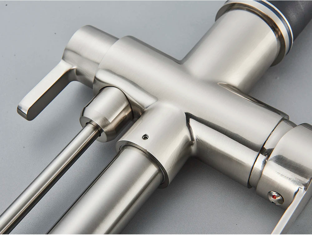Black Purification Kitchen Faucets Pull Out Kitchen Water Filter Tap 3 Way Mixer Tap torneira para cozinha de parede Crane