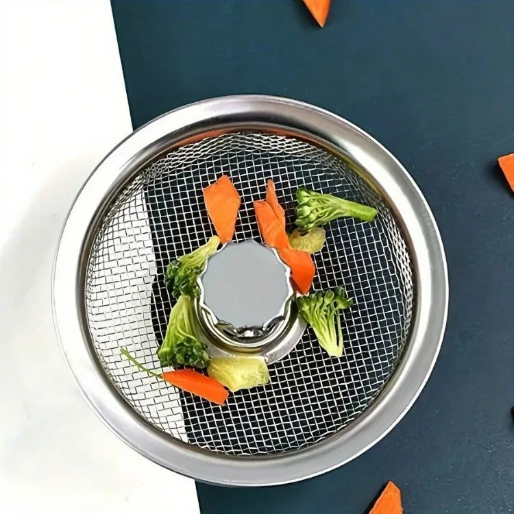 Universal Stainless Steel Sink Kitchen Strainer  Anti-Clogging Mesh Filter for Bathroom  Sinks Manual No Electricity Required