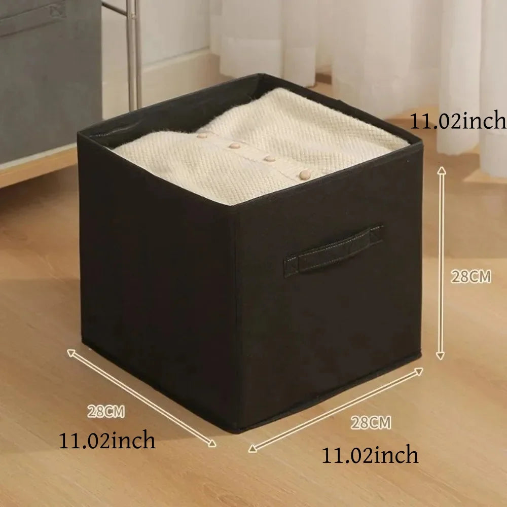 1PC Cube Storage Box Non Woven Foldable Home Supplies Wardrobe Space Saving for Toy Clothes Office Storage Organizer