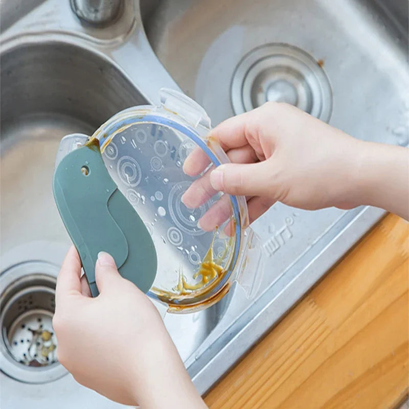 1/3/5pcs kitchen multifunctional soft scraper, dirt and grease cleaning tool, silicone scraper for cleaning pots and oil stains