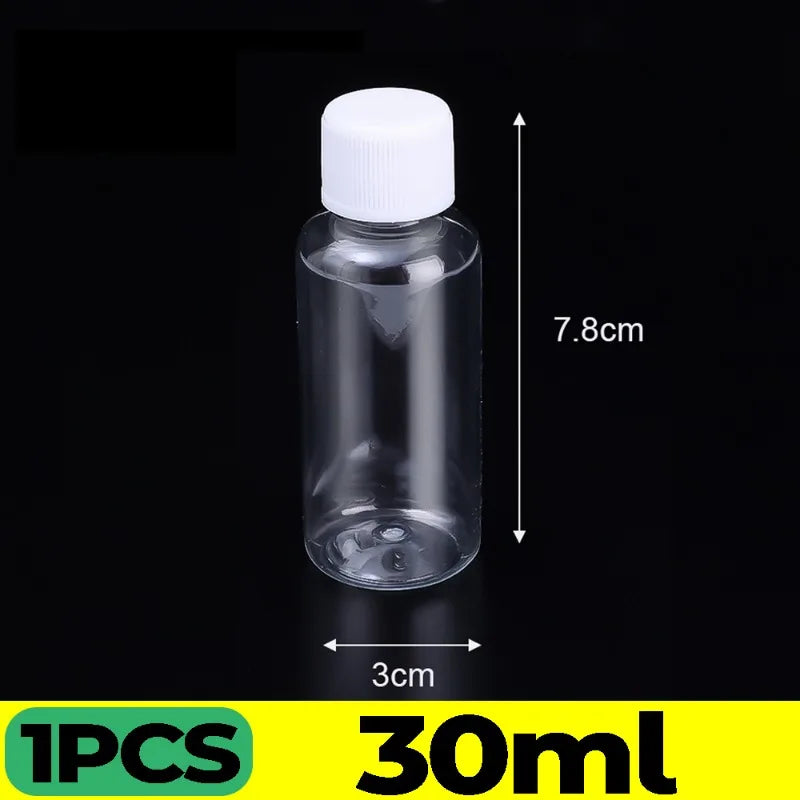 1/20PCS Refillable Bottle Empty Plastic Transparent Bottle with Screw Cap Portable Squeeze Sample Container 10/20/30/50/80/100ml