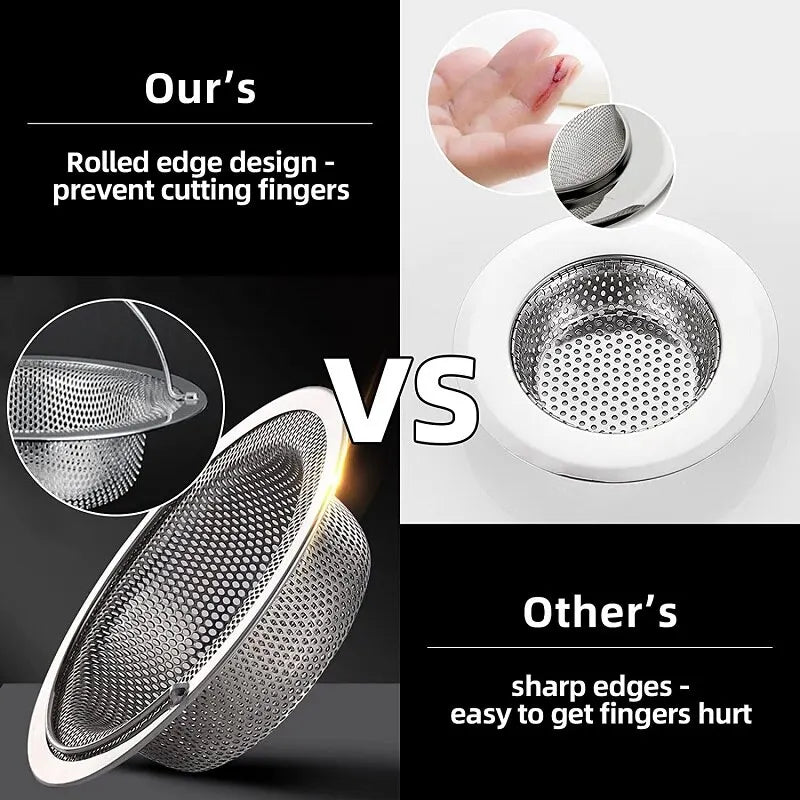 1Pc Stainless Steel Sink Filter Trap Bathtub Hair Catcher Stopper Kitchen Coffee Food Slag Mesh Strainer Floor Drain with Handle