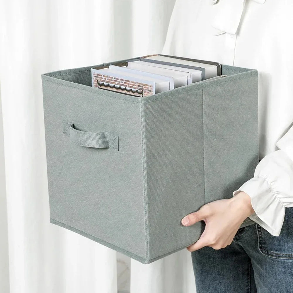 1PC Cube Storage Box Non Woven Foldable Home Supplies Wardrobe Space Saving for Toy Clothes Office Storage Organizer