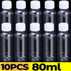 1/20PCS Refillable Bottle Empty Plastic Transparent Bottle with Screw Cap Portable Squeeze Sample Container 10/20/30/50/80/100ml