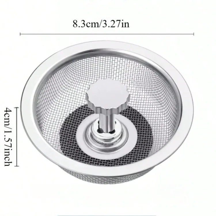 Universal Stainless Steel Sink Kitchen Strainer  Anti-Clogging Mesh Filter for Bathroom  Sinks Manual No Electricity Required