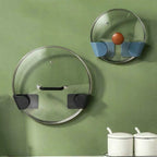 Pot Lid Holder Wall Mounted Hanging Holders for Pan Pot Cover Racks Cabinet Door Pan Lid Organizer Kitchen Storage Rack
