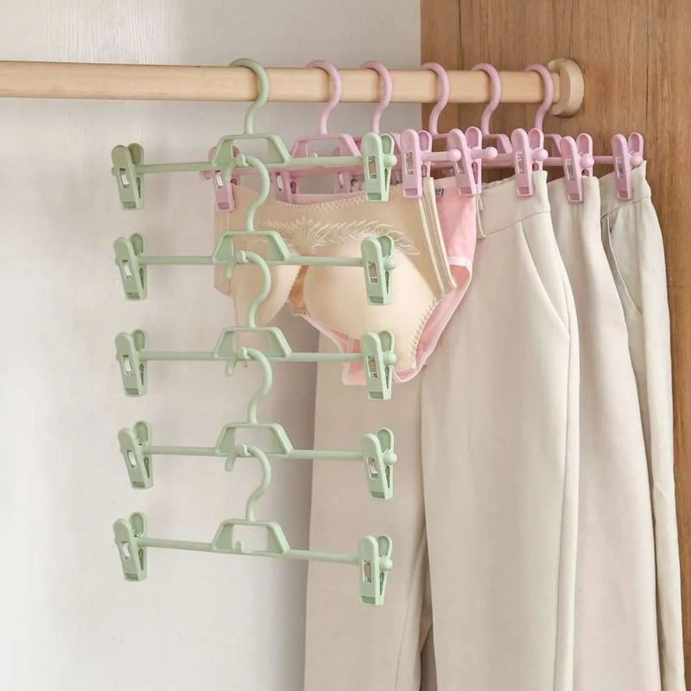 5PCS New Adjustable Skirt Peg Hanger Non-Slip Portable Trouser Clips Save Space Hangers Household