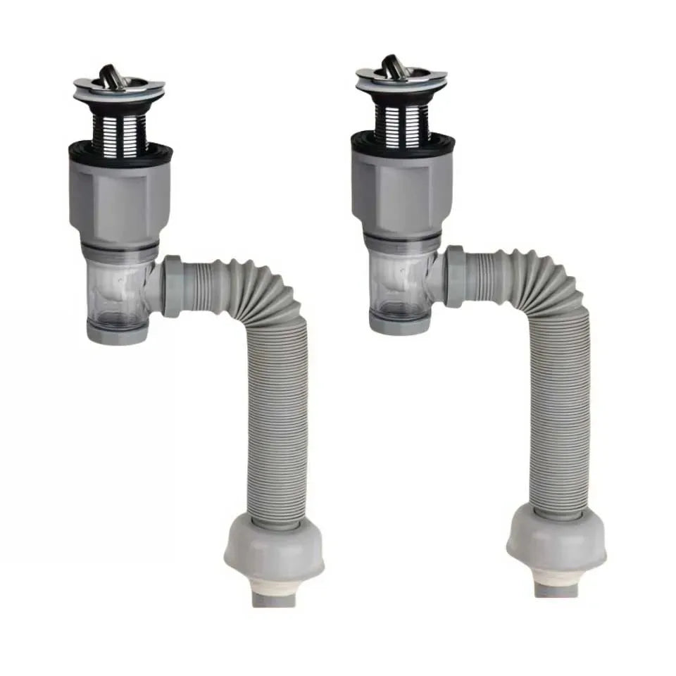 1-3 PCS Flip Top Anti-Odor Drain Pipe Set Sink Drain Retractable Deodorizing Filter Flexible Downspout Bathroom Anti Clogging