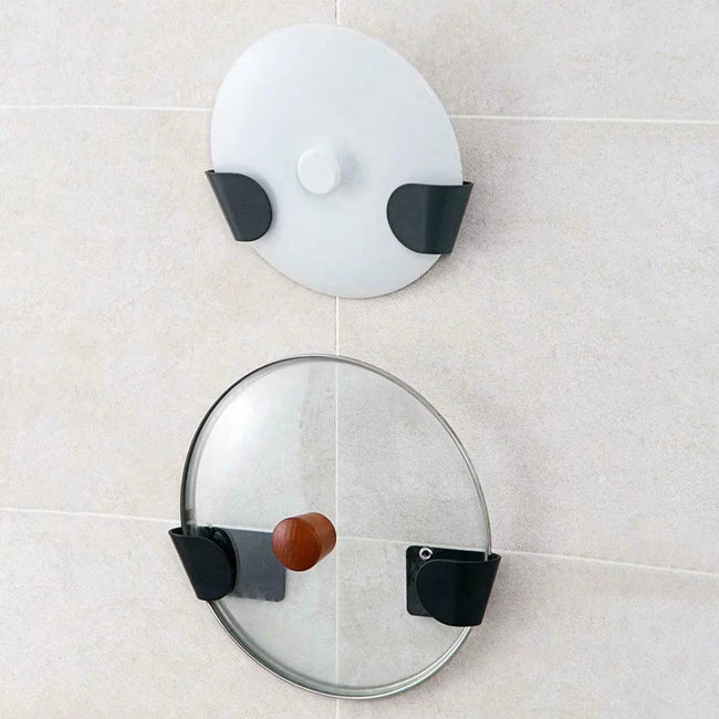 Pot Lid Holder Wall Mounted Hanging Holders for Pan Pot Cover Racks Cabinet Door Pan Lid Organizer Kitchen Storage Rack Main Image