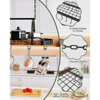 Pot Rack, Pot Hanger for Kitchen, Ceiling Mounted Pot Holder, Cookware Organizer with 12 SShaped Hooks, for Pot, Pan Storage, Sp