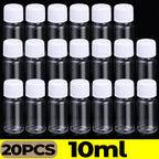 1/20PCS Refillable Bottle Empty Plastic Transparent Bottle with Screw Cap Portable Squeeze Sample Container 10/20/30/50/80/100ml