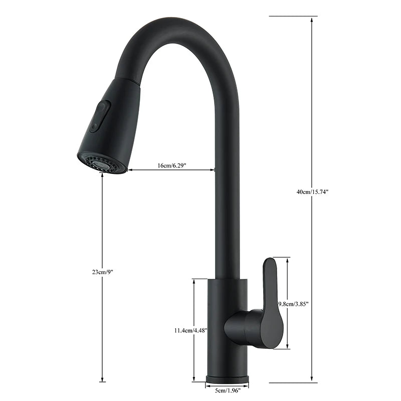 Wanmivezlo Kitchen Faucets Pull Out Kitchen Tap Cold Hot Water Tap Single Handle Mixer Tap Deck Mounted Crane Swivel Spray Tap