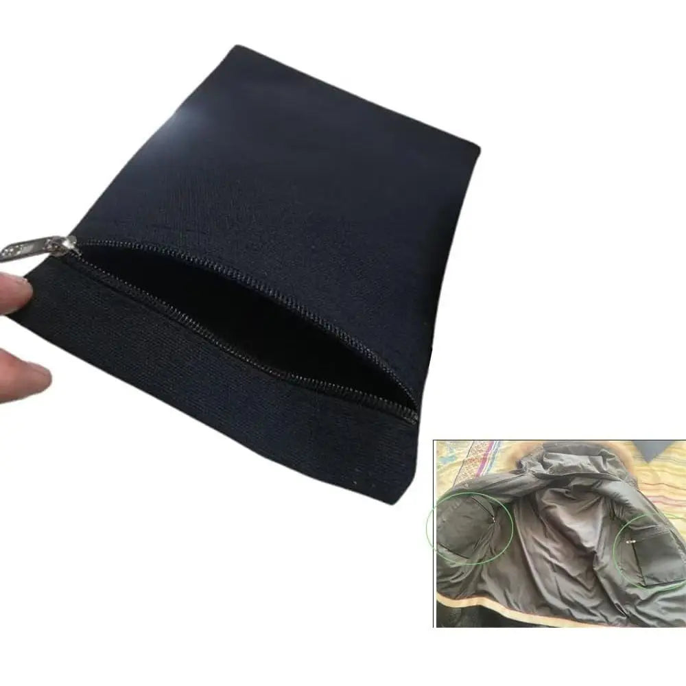 Polyester Sew-in Side Hidden Pocket with Zipper Inside Security Pocket for Clothing Coat Inside Pockets Travel Wallet Pouch