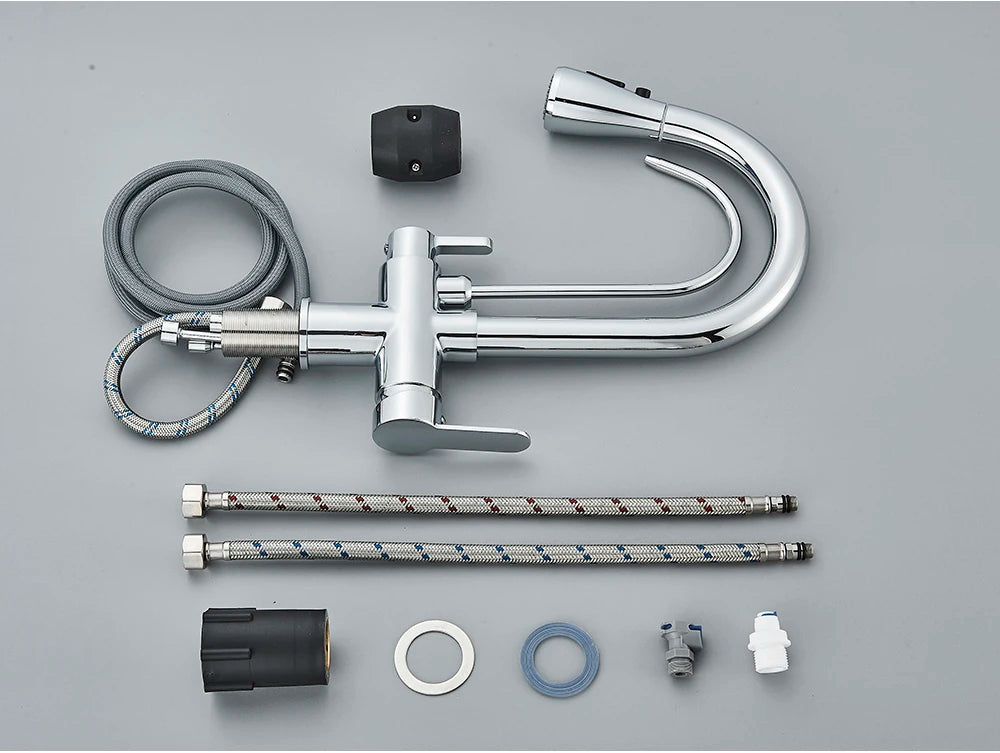 Black Purification Kitchen Faucets Pull Out Kitchen Water Filter Tap 3 Way Mixer Tap torneira para cozinha de parede Crane