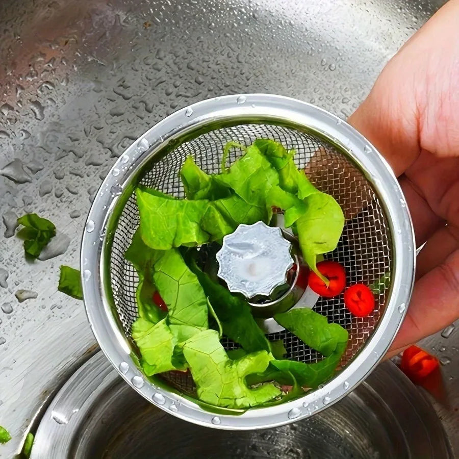 Universal Stainless Steel Sink Kitchen Strainer  Anti-Clogging Mesh Filter for Bathroom  Sinks Manual No Electricity Required