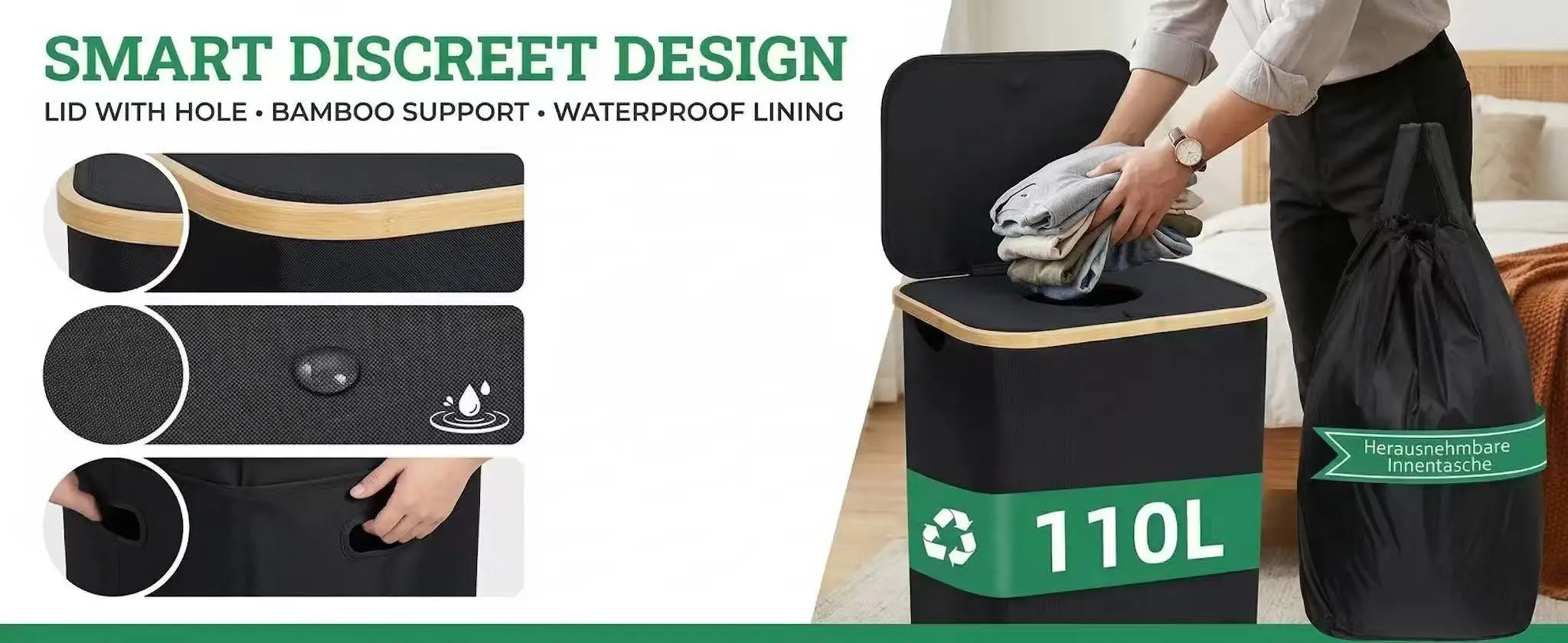 110L/160L Recycling Basket Collection Bag Empty Bottle Storage, Oxford Cloth Foldable, With Removable Recyclable Bottle Tote Bag