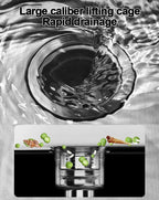 304 Stainless Steel Silver Kitchen Sink with Pull-Out Faucet Large Capacity Single Basin Bar Sinks Multifunction Washing Basins