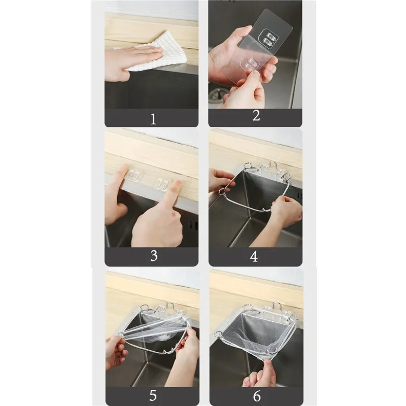 Hanging Net Filter Bag Multi-Purpose Triangle Drainage Rack Drain Basket Kitchen Sink Filter Leftovers Soup Food Drainer