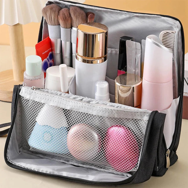 Vertical Cosmetic Bag - Portable, Large Capacity, Waterproof Multipurpose Vertical Toiletry Bag for Women,Stationery Storage Bag Main Image