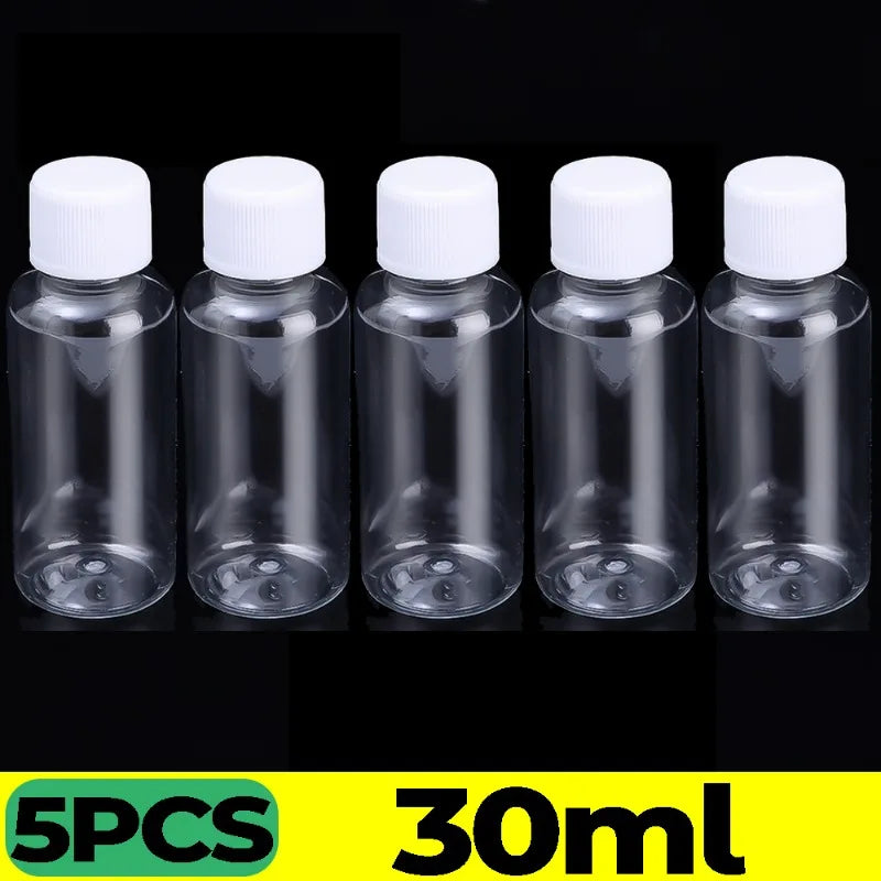 1/20PCS Refillable Bottle Empty Plastic Transparent Bottle with Screw Cap Portable Squeeze Sample Container 10/20/30/50/80/100ml