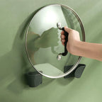 Pot Lid Holder Wall Mounted Hanging Holders for Pan Pot Cover Racks Cabinet Door Pan Lid Organizer Kitchen Storage Rack