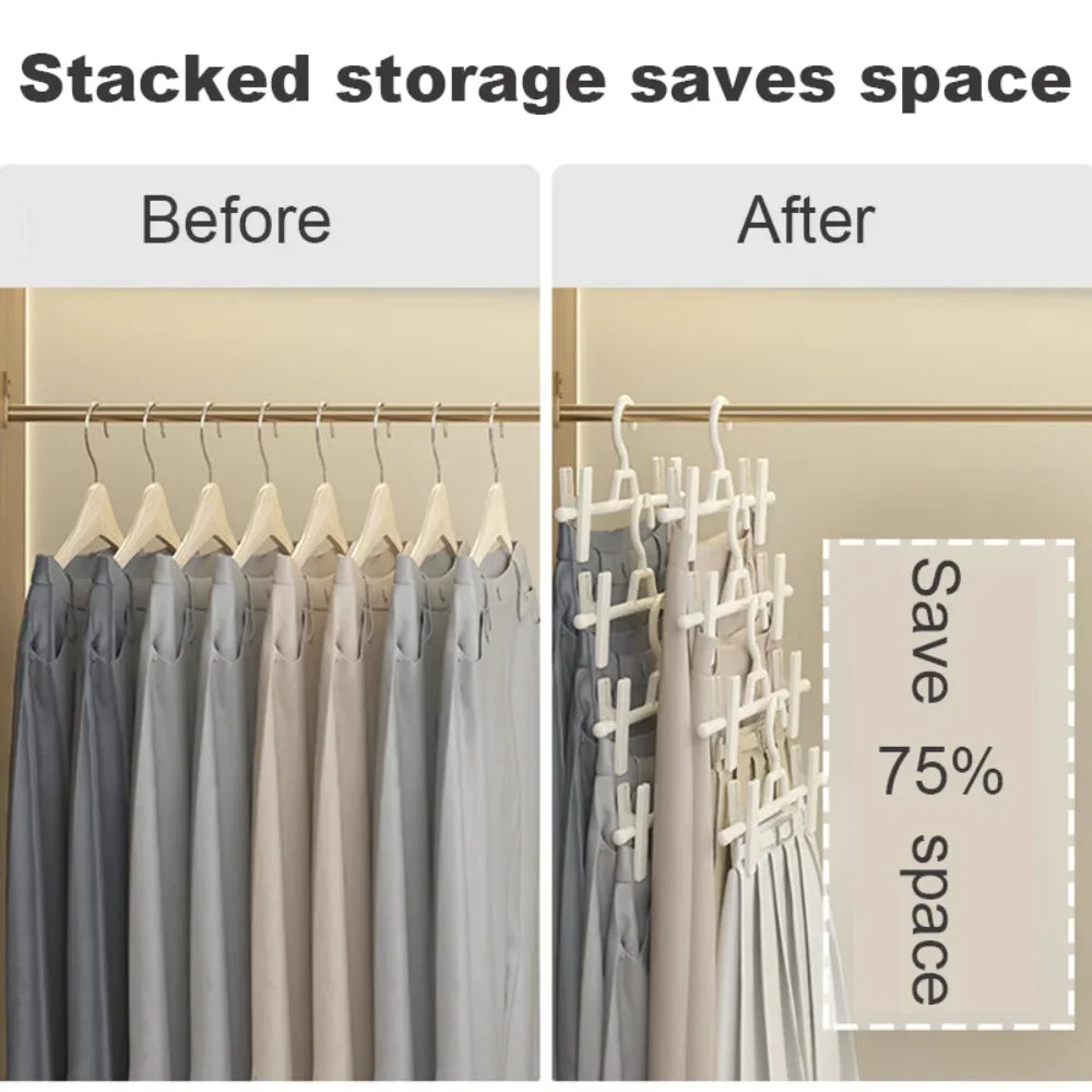 5PCS New Adjustable Skirt Peg Hanger Non-Slip Portable Trouser Clips Save Space Hangers Household
