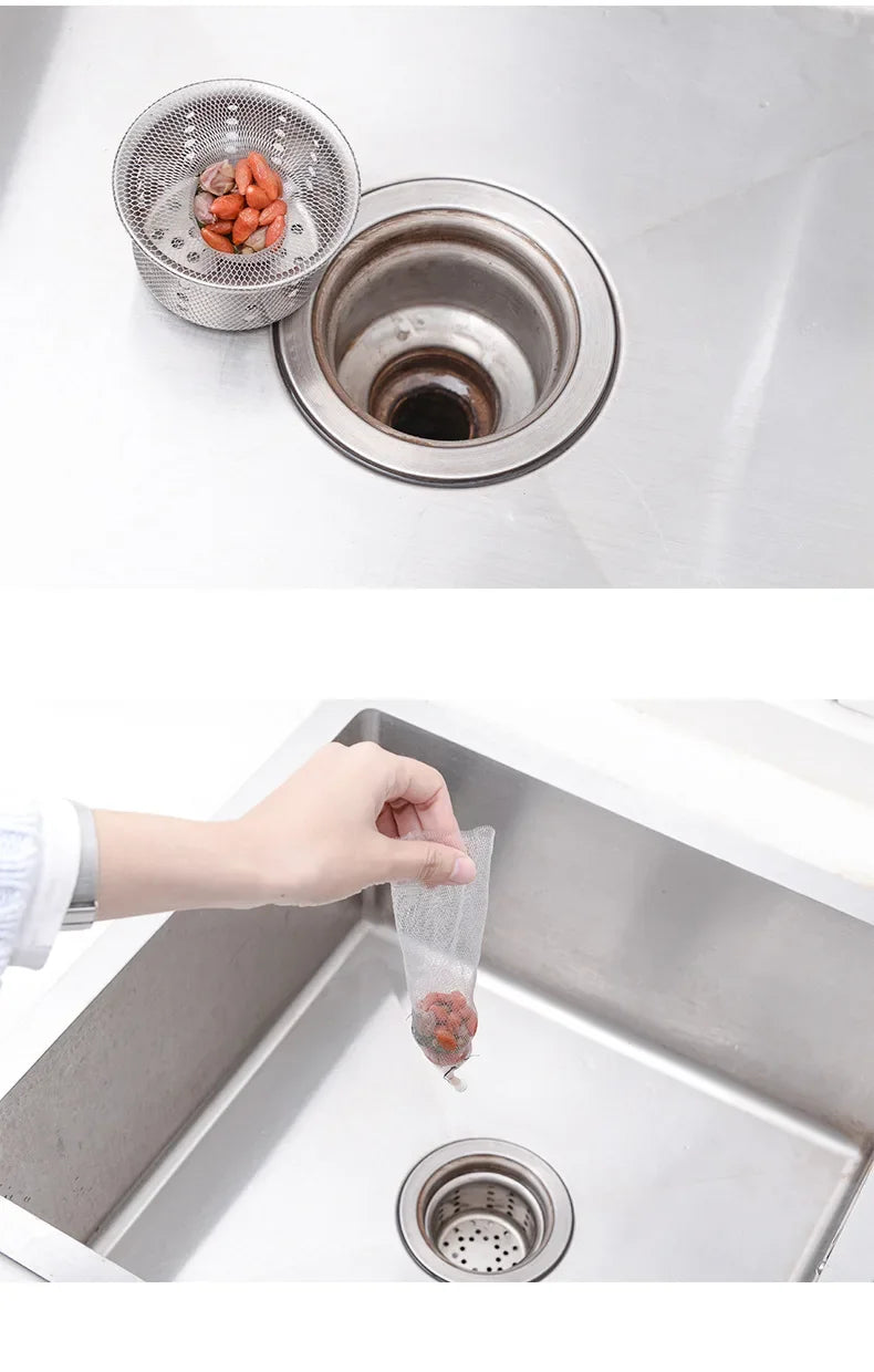 100pcs Disposable Sink Filter Kitchen Sewer Net Garbage Filter Bag Sink Strainer Accessories Bathroom0 Drain Hair Anti-blocking