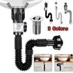 1-3 PCS Flip Top Anti-Odor Drain Pipe Set Sink Drain Retractable Deodorizing Filter Flexible Downspout Bathroom Anti Clogging
