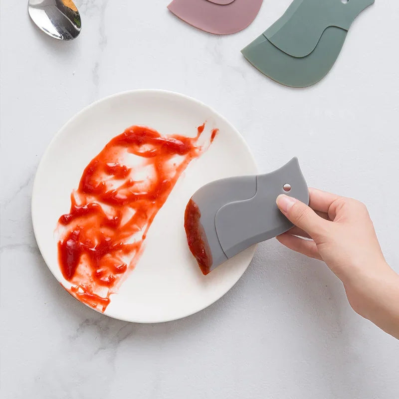 1/3/5pcs kitchen multifunctional soft scraper, dirt and grease cleaning tool, silicone scraper for cleaning pots and oil stains