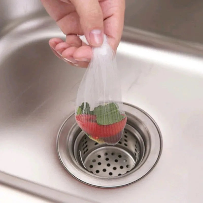 100pcs Disposable Sink Filter Kitchen Sewer Net Garbage Filter Bag Sink Strainer Accessories Bathroom0 Drain Hair Anti-blocking