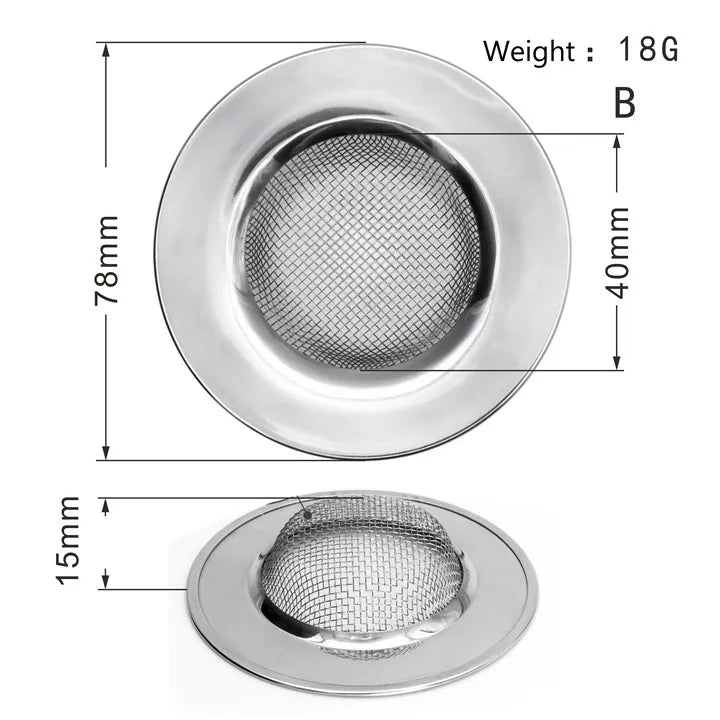 1Pc Stainless Steel Sink Filter Trap Bathtub Hair Catcher Stopper Kitchen Coffee Food Slag Mesh Strainer Floor Drain with Handle