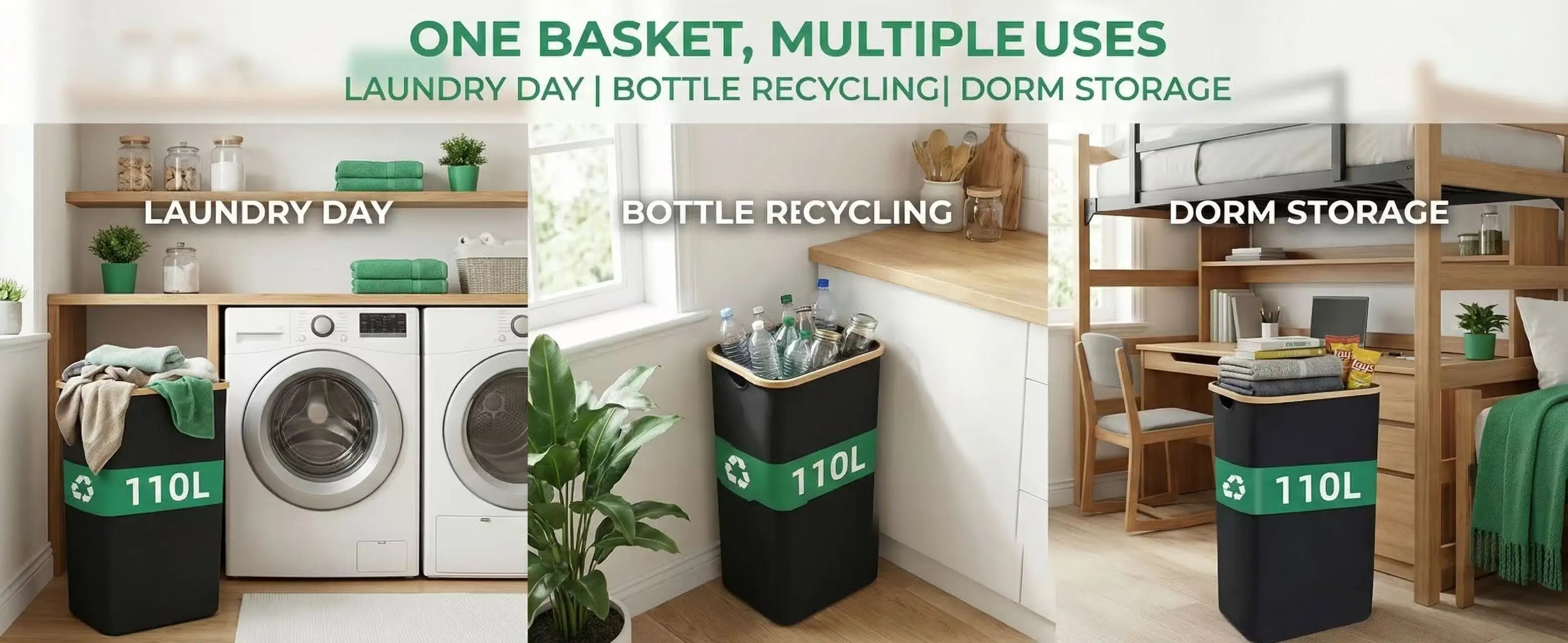 110L/160L Recycling Basket Collection Bag Empty Bottle Storage, Oxford Cloth Foldable, With Removable Recyclable Bottle Tote Bag