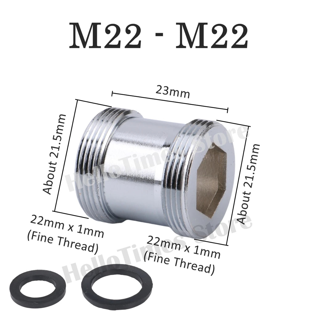 lengthened Kitchen Faucet Adapter 16 18 20 22 24mm To M22 Connector Kitchen Aerator Water Faucet  Bubbler Conversion Fittings