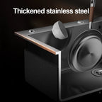 304 Stainless Steel Silver Kitchen Sink with Pull-Out Faucet Large Capacity Single Basin Bar Sinks Multifunction Washing Basins