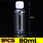 1/20PCS Refillable Bottle Empty Plastic Transparent Bottle with Screw Cap Portable Squeeze Sample Container 10/20/30/50/80/100ml