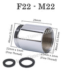 lengthened Kitchen Faucet Adapter 16 18 20 22 24mm To M22 Connector Kitchen Aerator Water Faucet  Bubbler Conversion Fittings