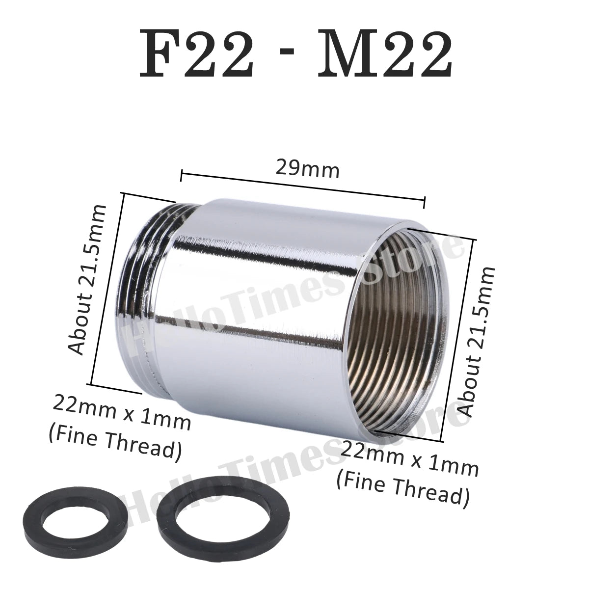 lengthened Kitchen Faucet Adapter 16 18 20 22 24mm To M22 Connector Kitchen Aerator Water Faucet  Bubbler Conversion Fittings