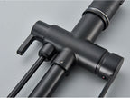 Black Purification Kitchen Faucets Pull Out Kitchen Water Filter Tap 3 Way Mixer Tap torneira para cozinha de parede Crane
