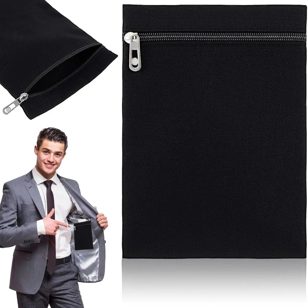 Polyester Sew-in Side Hidden Pocket with Zipper Inside Security Pocket for Clothing Coat Inside Pockets Travel Wallet Pouch